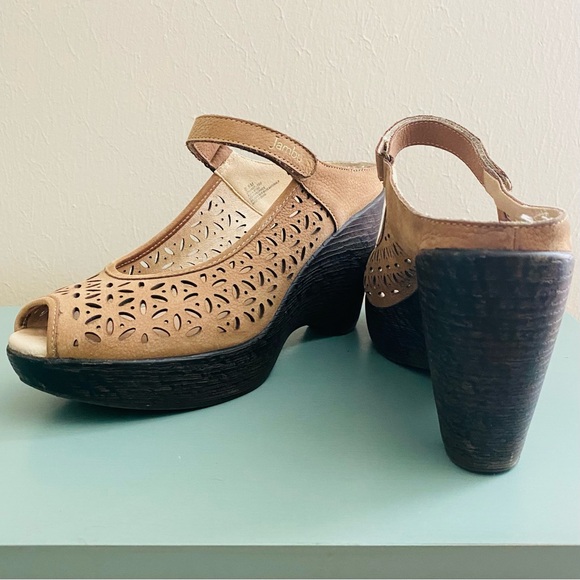 Jambu Leather Platform MaryJane Tan Sandals Women’s Size 9.5 - Picture 2 of 14